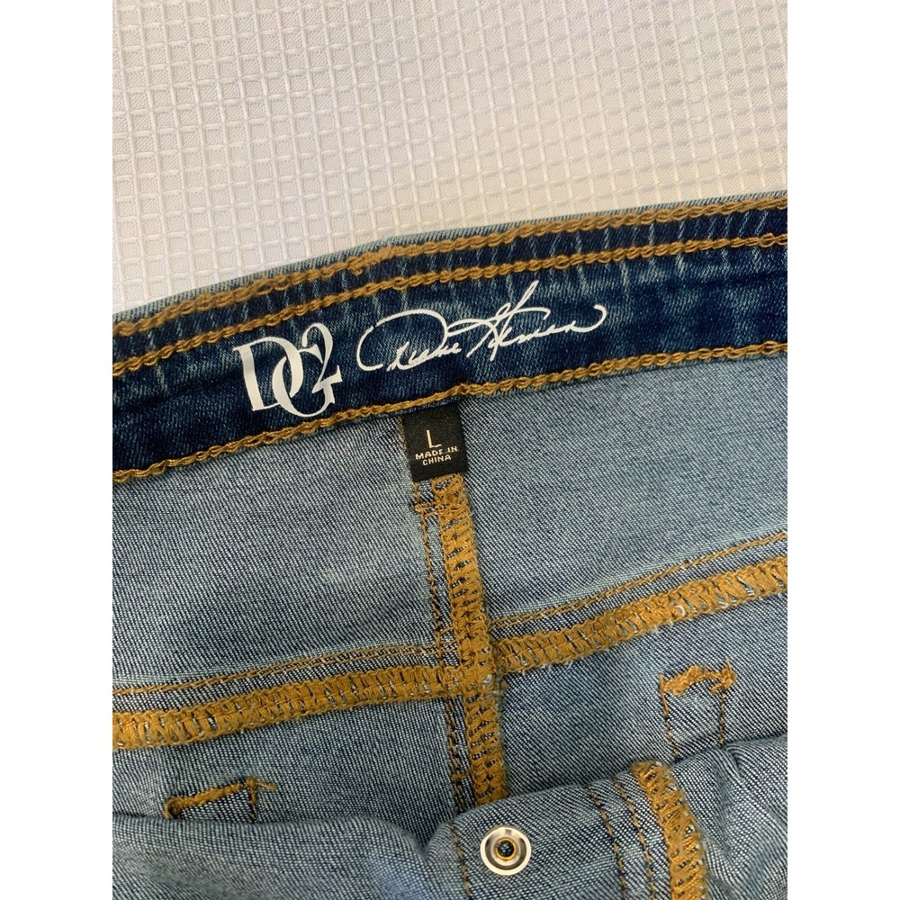 (H-268)D2 by Diane Gilman Bootcut Jeans L Blue High Rise Button Fly Stretch NWT - Picture 7 of 10